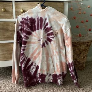 Medium, tie-dye ivory, Ella hoodie